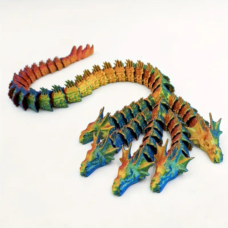 3D Printed Multicolor Gradient Five-Headed Dragon