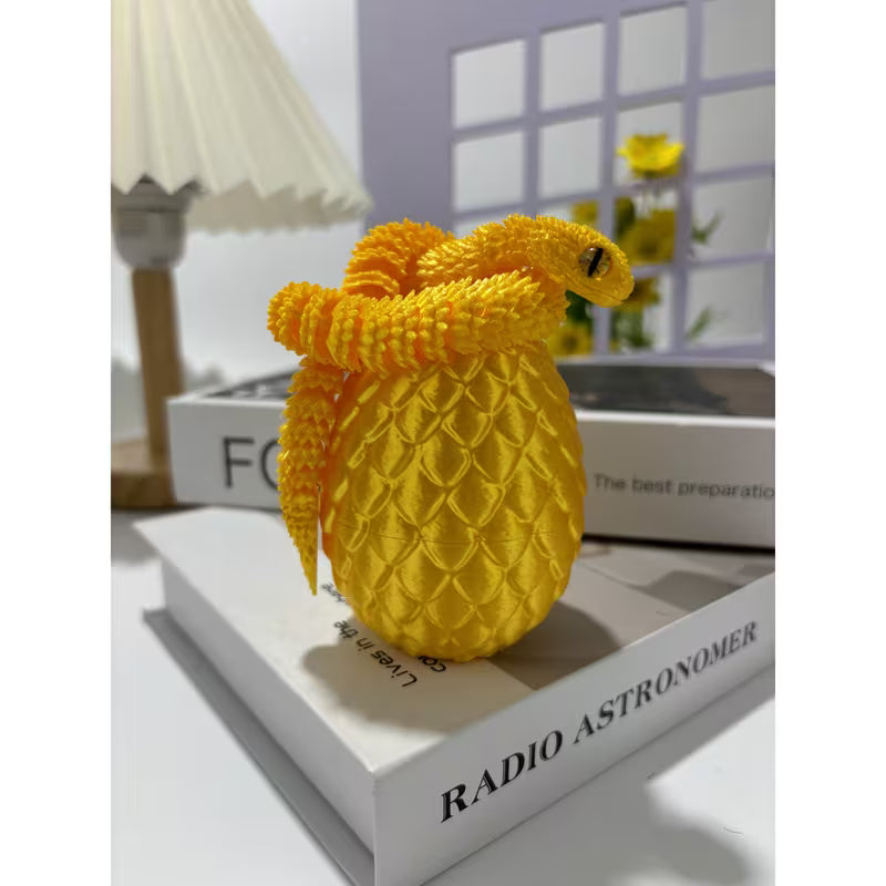 Vintage Snake & Egg Resin Figurine Set