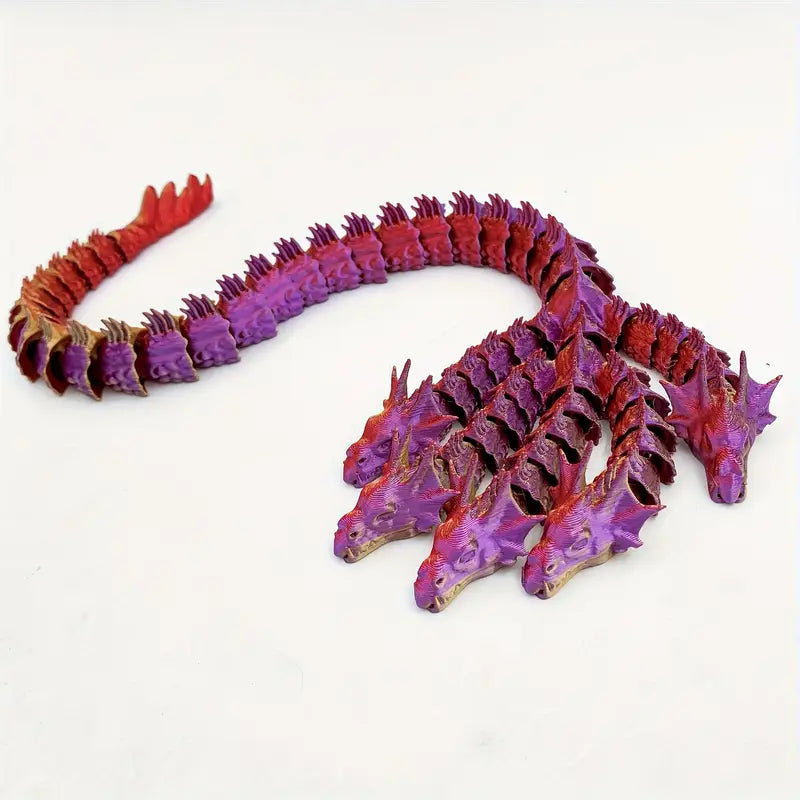 3D Printed Multicolor Gradient Five-Headed Dragon