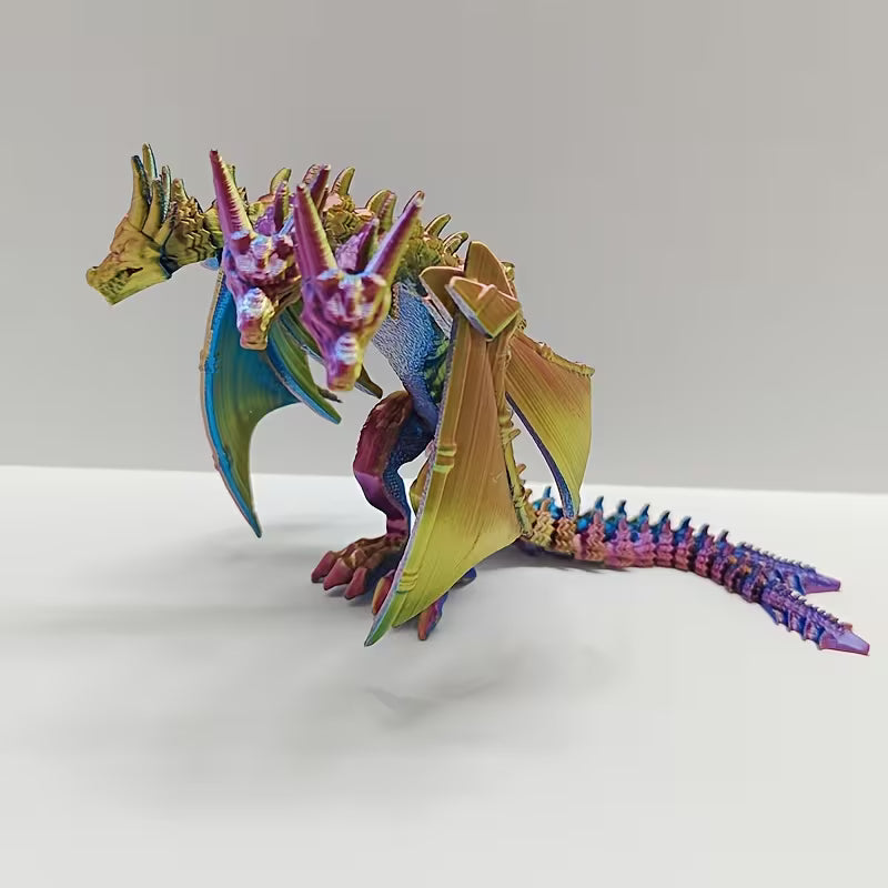 3-Headed Dragon Figurine Desk Decor
