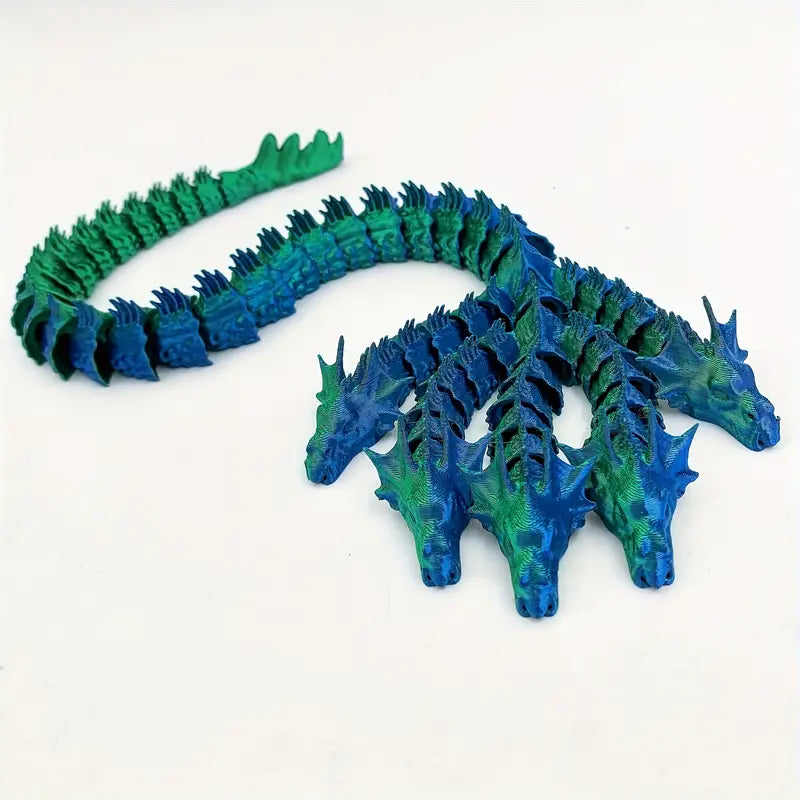 3D Printed Multicolor Gradient Five-Headed Dragon