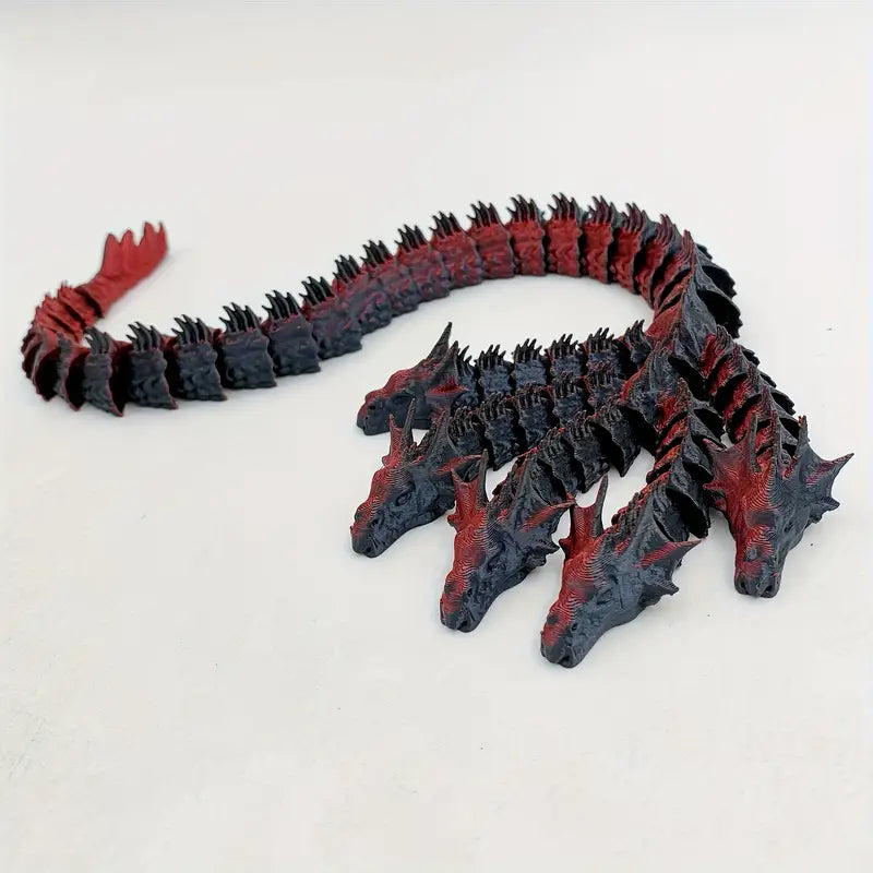 3D Printed Multicolor Gradient Five-Headed Dragon