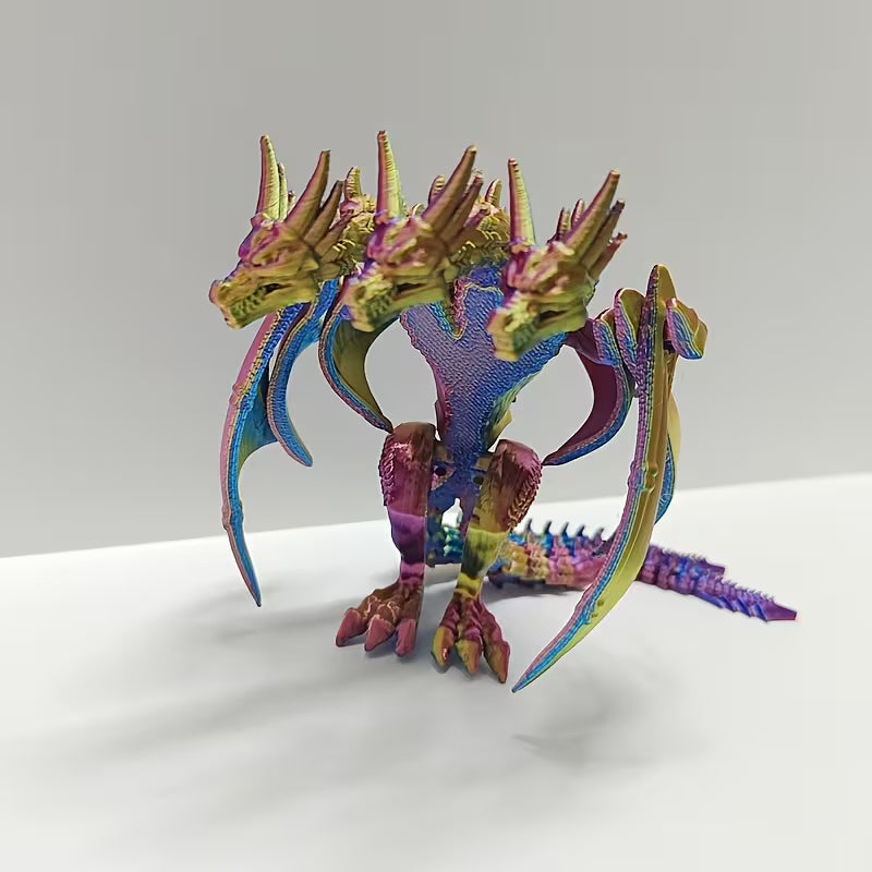 3-Headed Dragon Figurine Desk Decor