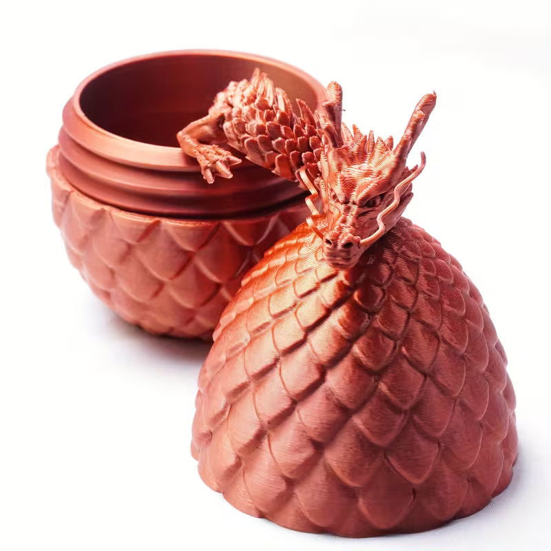3D Printed Dragon Egg with Articulated Dragon Fidget Toy