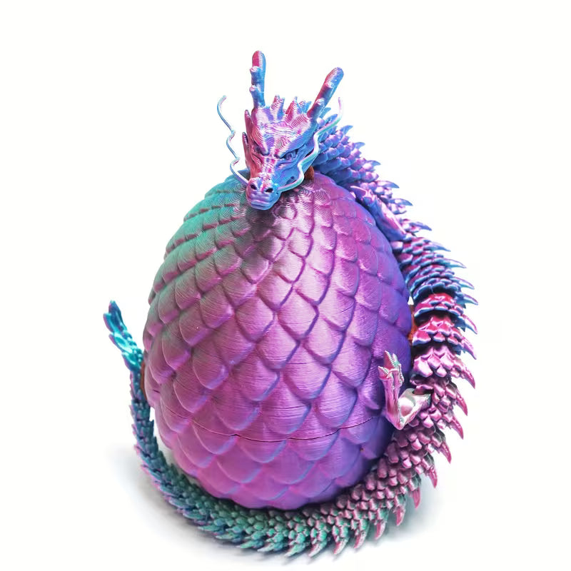 3D Printed Dragon Egg with Articulated Dragon Fidget Toy