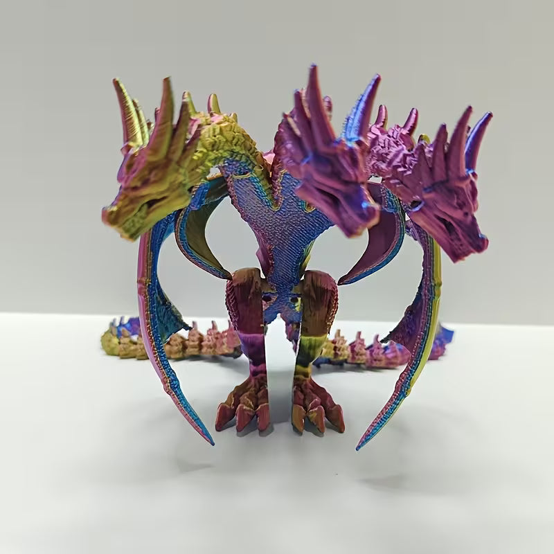 3-Headed Dragon Figurine Desk Decor