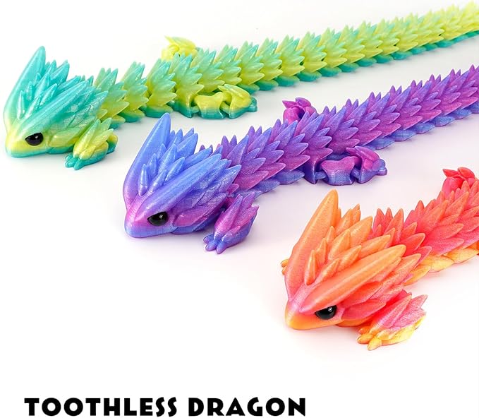 3D Printed Dragon, Flexible Articulated Dragon Toothless Dragon Fidget Toys