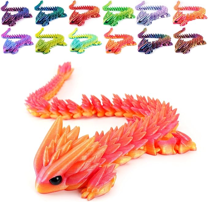 3D Printed Dragon, Flexible Articulated Dragon Toothless Dragon Fidget Toys