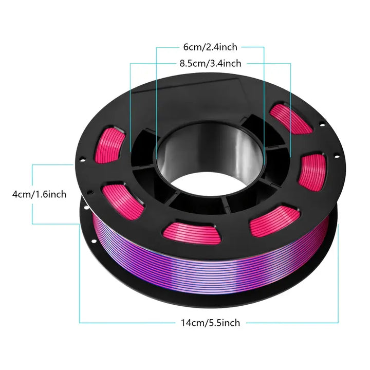 CAILAB 200g 3-in-1 PLA Filament, 1.75mm Tri-Color Spool for FDM 3D Printers