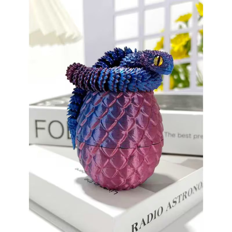 Vintage Snake & Egg Resin Figurine Set