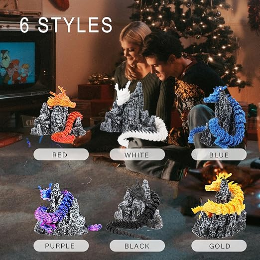 HTXJ-MF Dragon Egg Fidget Toy for Adult Mystery Egg 3D Printed Flexible Articulating Dragon