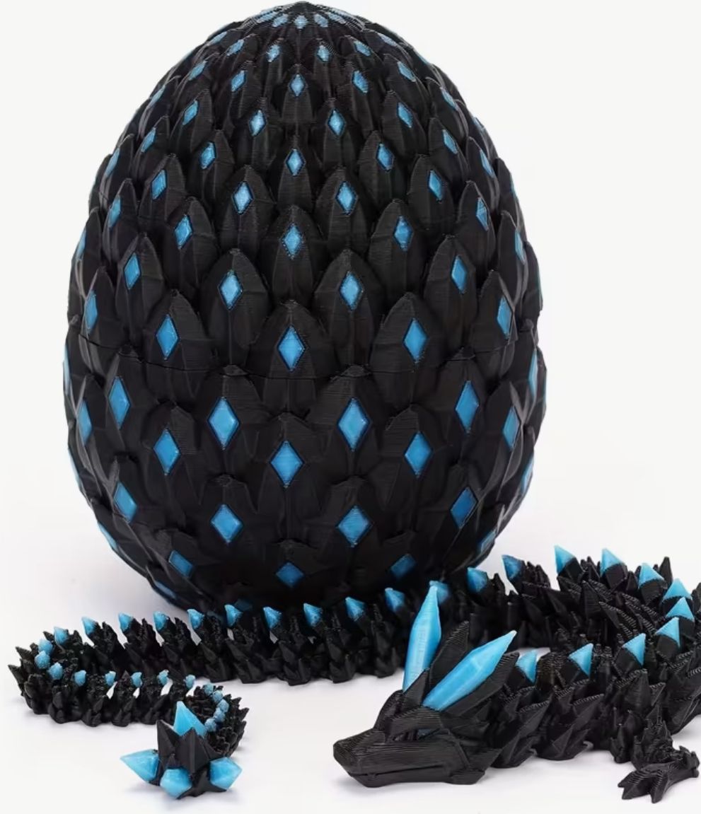 Obsidian Shard Dragon with Egg – Limited Edition Crystal-Scale Fantasy Figure