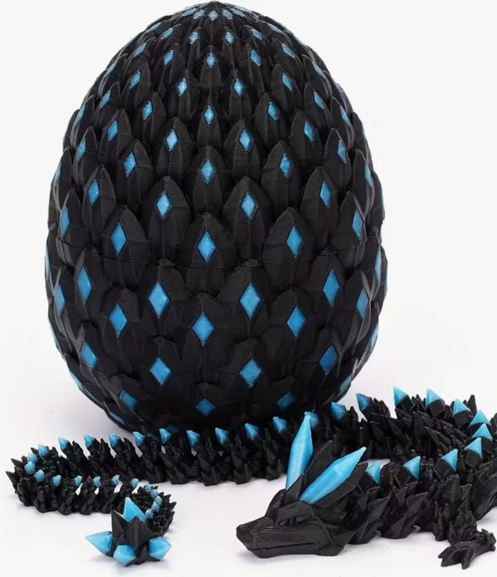 Obsidian Shard Dragon with Egg – Limited Edition Crystal-Scale Fantasy Figure
