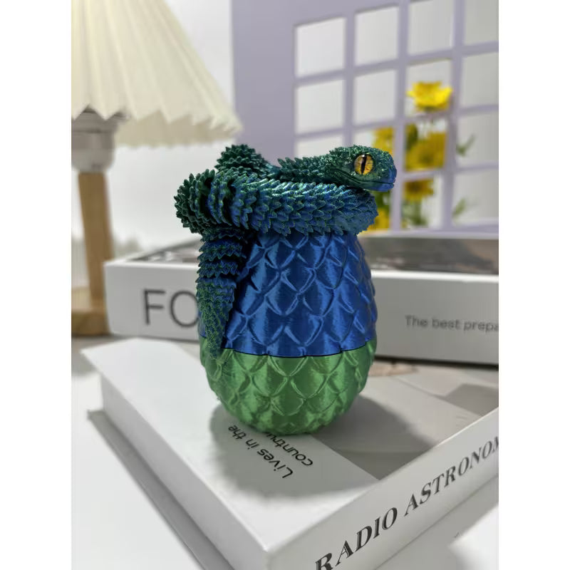 Vintage Snake & Egg Resin Figurine Set