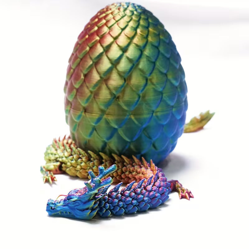 3D Printed Dragon Egg with Articulated Dragon Fidget Toy